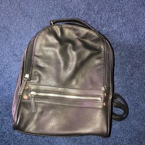 Tiny Black Leather Backpack